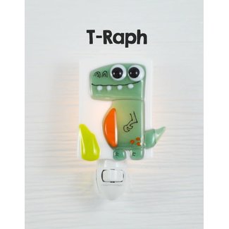 Veille Sur Toi Veille sur Toi - Glass Nightlight, Dinosaur T-Raph