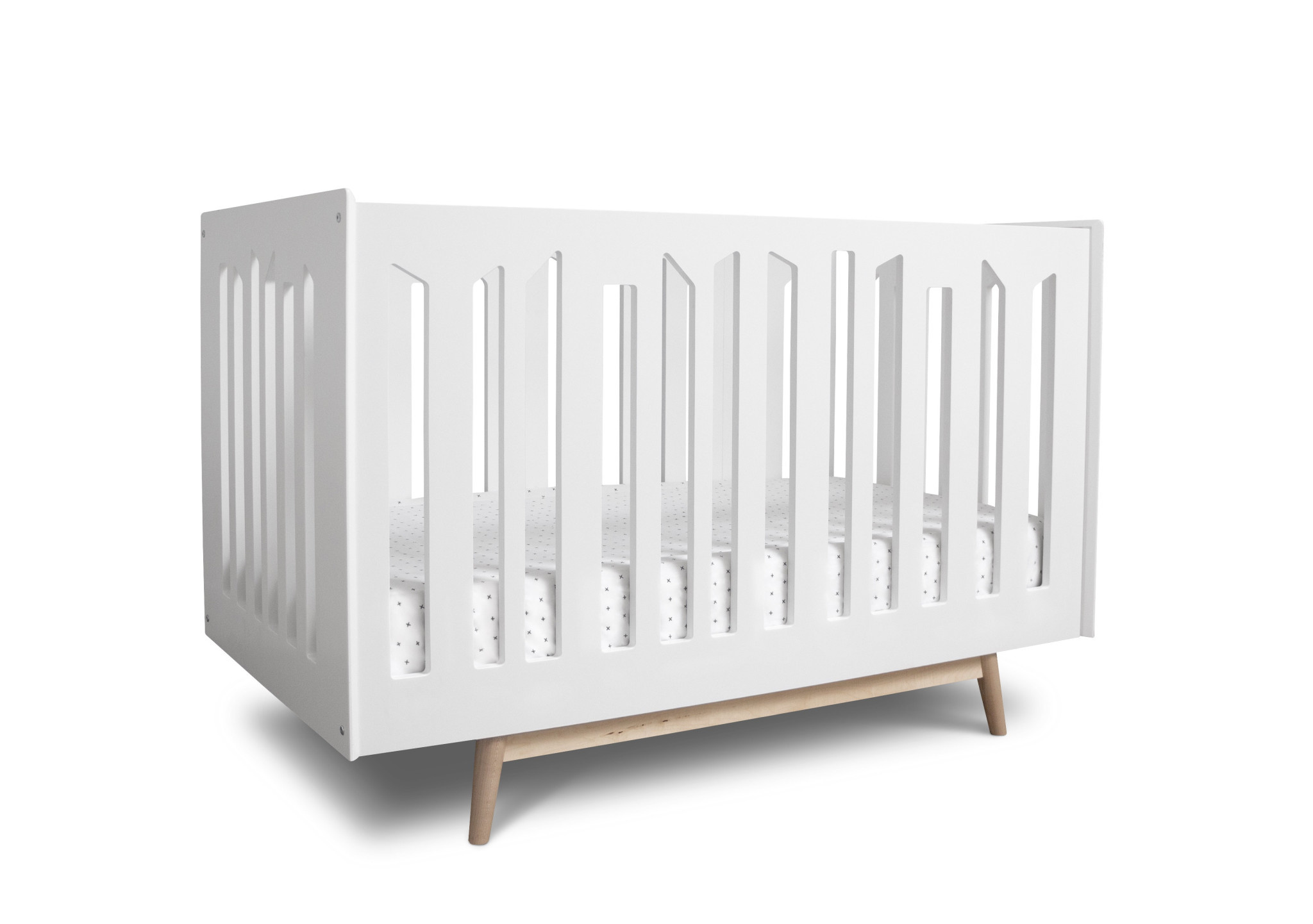 Dutailier Lollipop Lit De Bebe Convertible Blanc Pieds Naturel Pro Charlotte Et Charlie