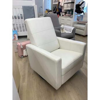 Demo Sale Dutailier Alsace Swivel Chair White Leather