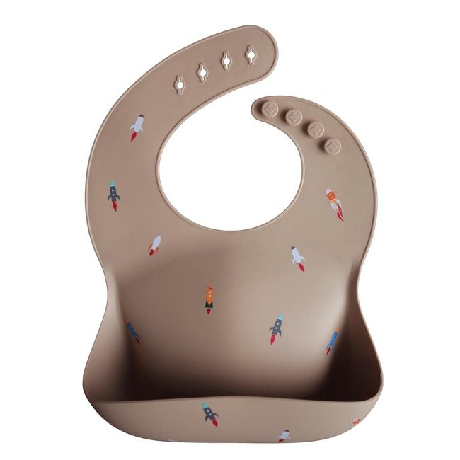 Mushie Mushie - Silicone Bib, Rocket Ship