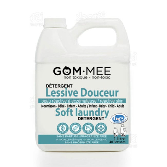 Gom.mee GOM.MEE - Détergent à Lessive Douceur pour Peaux Réactives, 1L