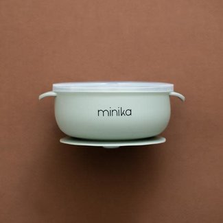 Minika Minika - Bol en Silicone et Couvercle Transparent, Sauge