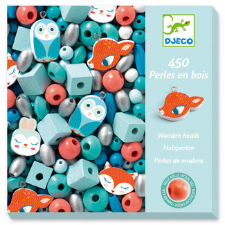 Djeco Djeco - Wooden Beads for Jewelry, Small Animals