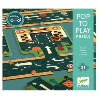 Djeco Djeco - Pop to Play Puzzle, Roads