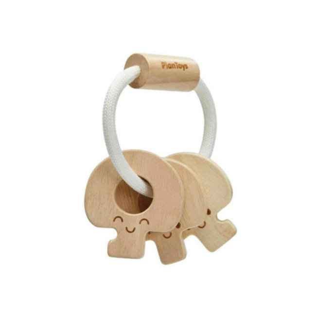 Plan Toys Hochet En Bois Cles De Bebe Naturel Charlotte Et Charlie
