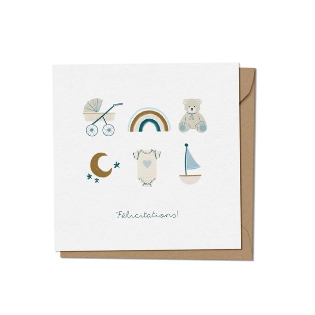 Charlotte et Charlie C&C - Greeting Card, Congratulations Boy