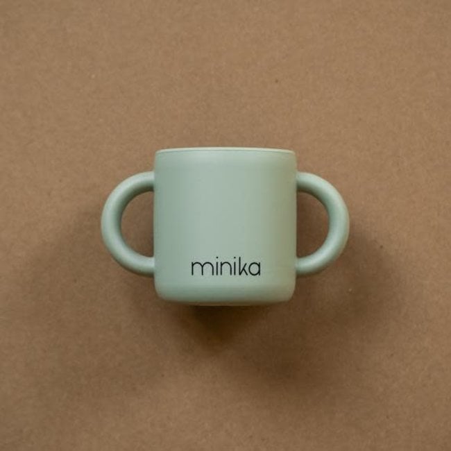Minika Minika - Tasse d'Apprentissage en Silicone avec Poignées, Sauge