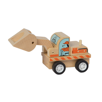 Manhattan Toy Manhattan Toy - Wooden Mechanical Shovel Truck with Spring Wheels