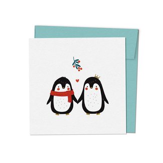 Charlotte et Charlie C&C - Carte de Souhaits, Pingouin des Fêtes