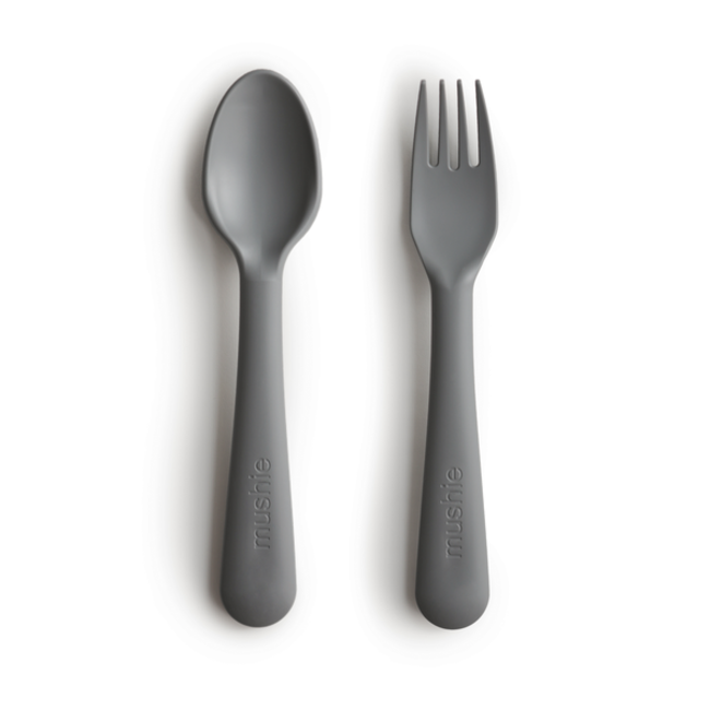 Mushie Mushie - Fork and Spoon Set, Smoke