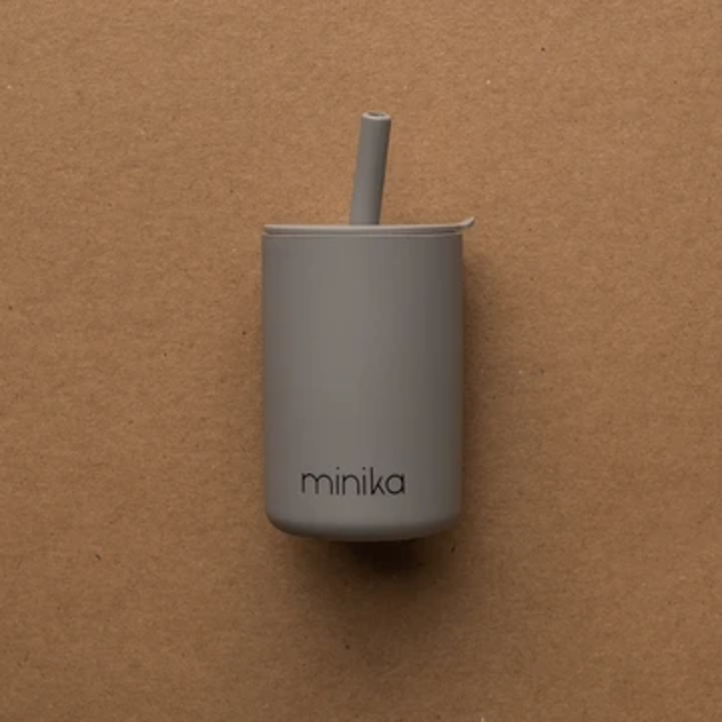 Minika Minika - Cup with Straw and Lid, Stone