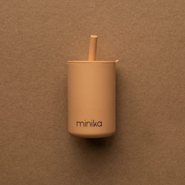 Minika Minika - Cup with Straw and Lid, Natural