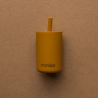 Minika Minika - Verre avec Paille et Couvercle, Ocre