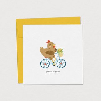 Mimosa Design Mimosa Design - Carte de Souhaits, Poulette à Bicyclette