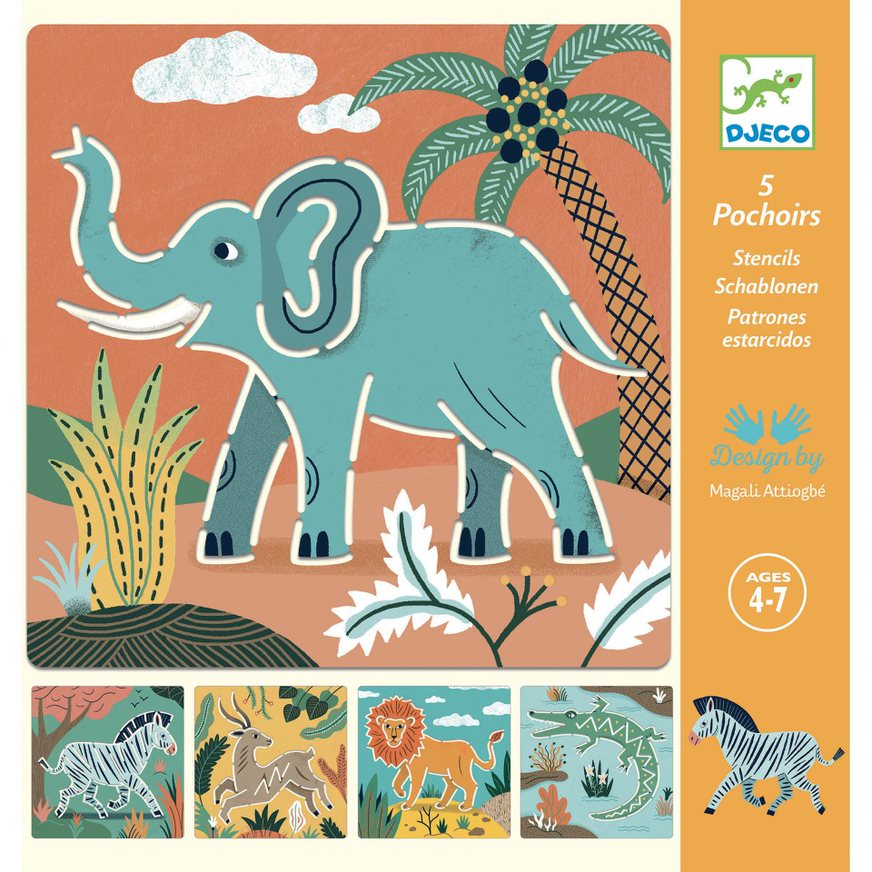 Djeco Ensemble De Pochoirs Animaux Sauvages Charlotte Et Charlie Djeco Ensemble De Pochoirs Animaux Sauvages Charlotte Et Charlie