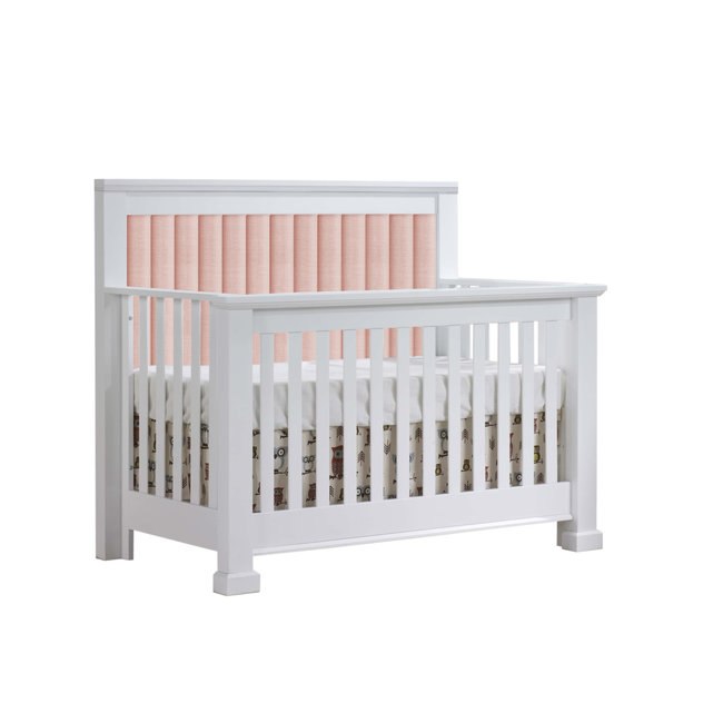 Natart Juvenile Natart Taylor - 5-in-1 Convertible Crib with Upholstered Panel, Blush