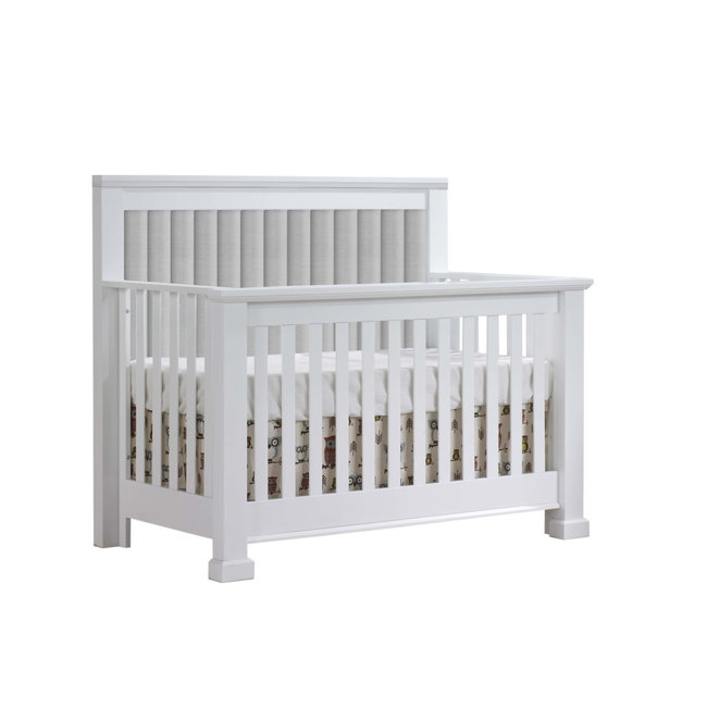 Natart Juvenile Natart Taylor - 5-in-1 Convertible Crib with Upholstered Panel, Grey Linen