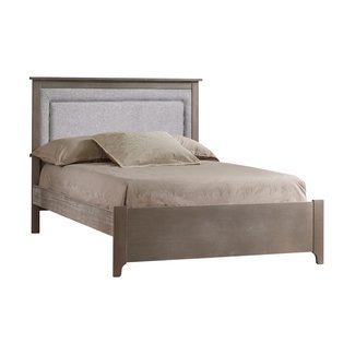 Natart Juvenile Nest Emerson - Double Bed with Low Profile Footboard and Upholstered Panel, Fog Linen Weave