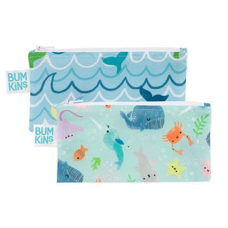 Bumkins Bumkins - Pack of 2 Reusable Snack Bags, Ocean Life