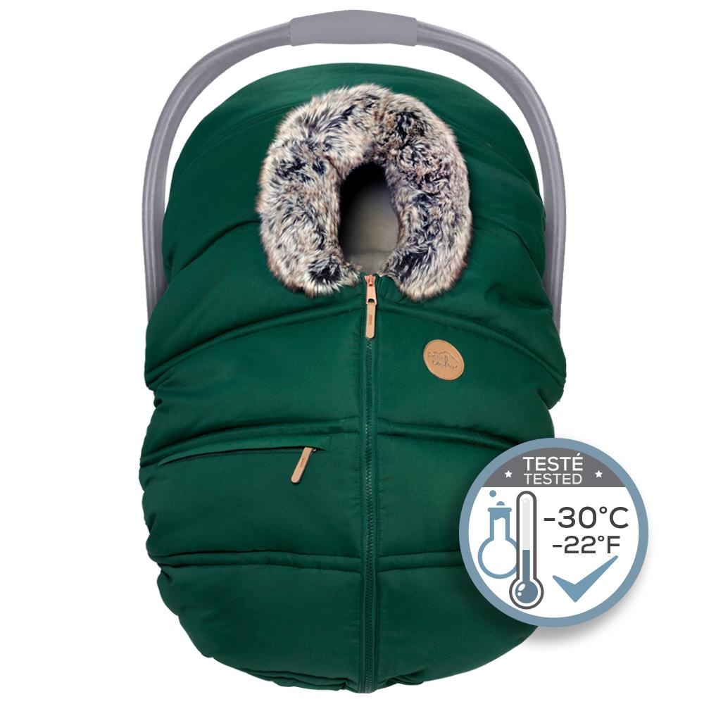 Petit Coulou Winter Baby Car Seat Cover Matcha Wolf Charlotte Et Charlie