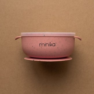 Minika Minika - Bol en Silicone et Couvercle Transparent, Sorbet
