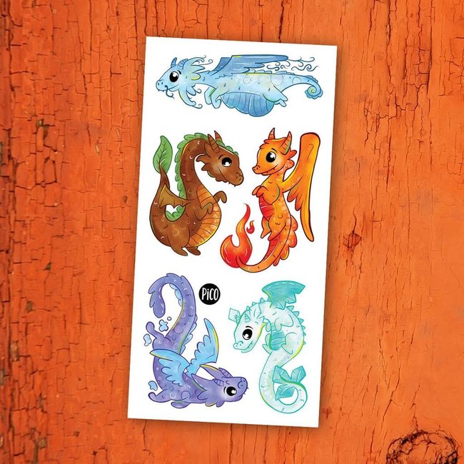 Pico Tatouages Temporaires Pico Tatoo - Temporary Tattoos, Dragons and the Elements