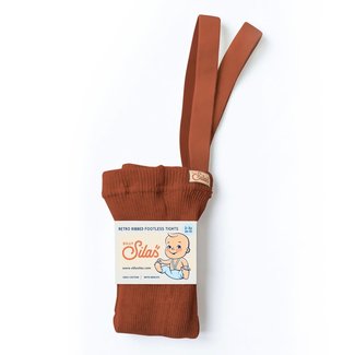 Silly Silas Teddy Warmy Footless Tights With Braces - Chocolate