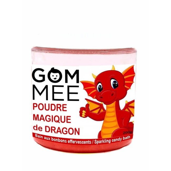 Gom.mee GOM.MEE - Poudre Magique de Bain aux Bonbons Effervescents, Poudre de Dragon