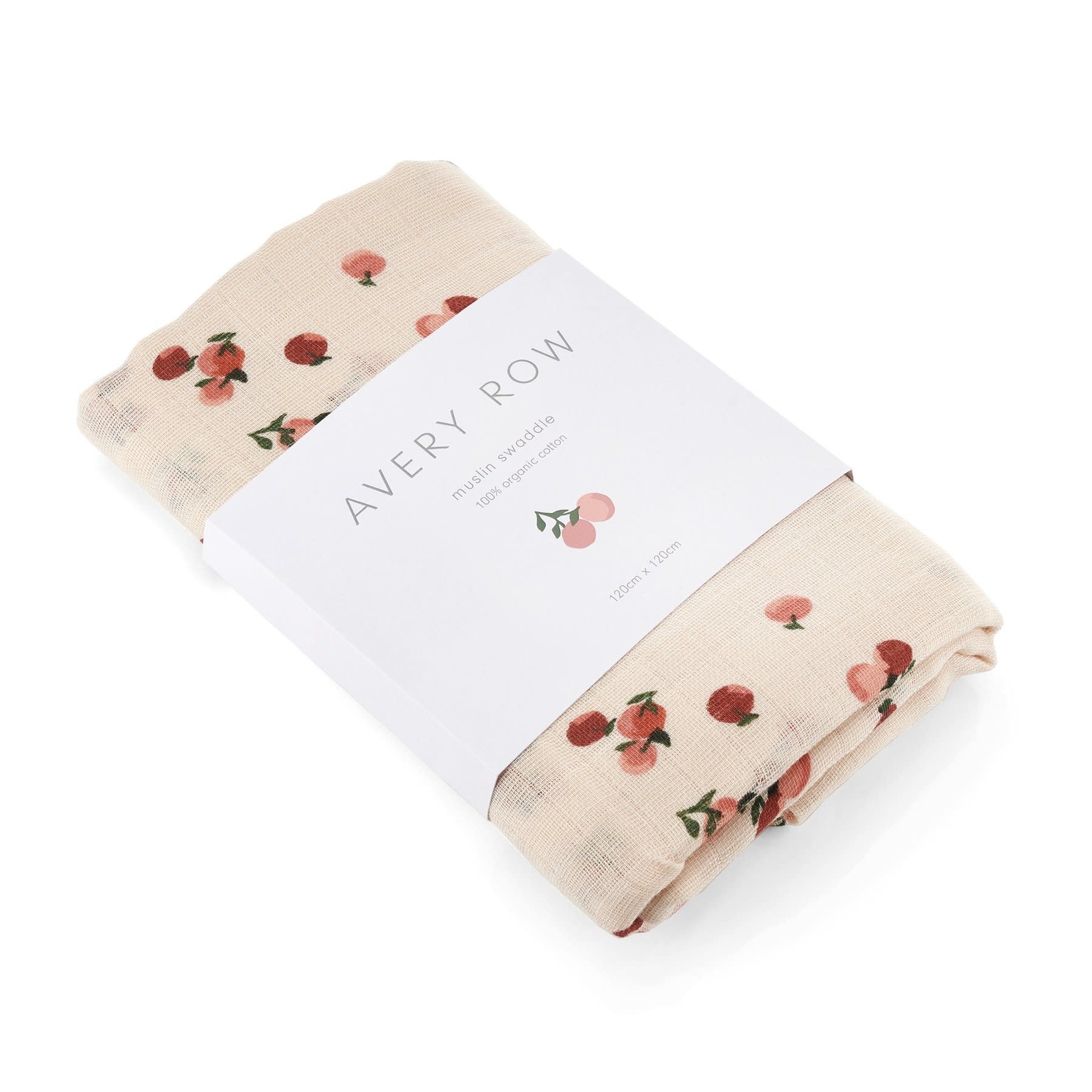 Avery Row Organic Baby Muslin Swaddle Peaches Charlotte et Charlie