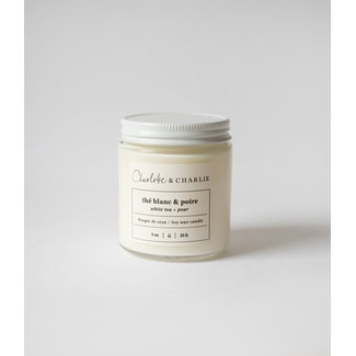 Charlotte et Charlie C&C - 4oz Candle Cotton Wick, White Tea and Pear