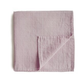 Mushie Mushie - Muslin Swaddle Blanket Organic Cotton, Soft Mauve