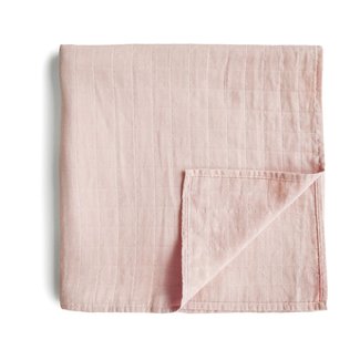 Mushie Mushie - Muslin Swaddle Blanket Organic Cotton, Rose Vanilla
