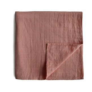 Mushie Mushie - Muslin Swaddle Blanket Organic Cotton, Cedar