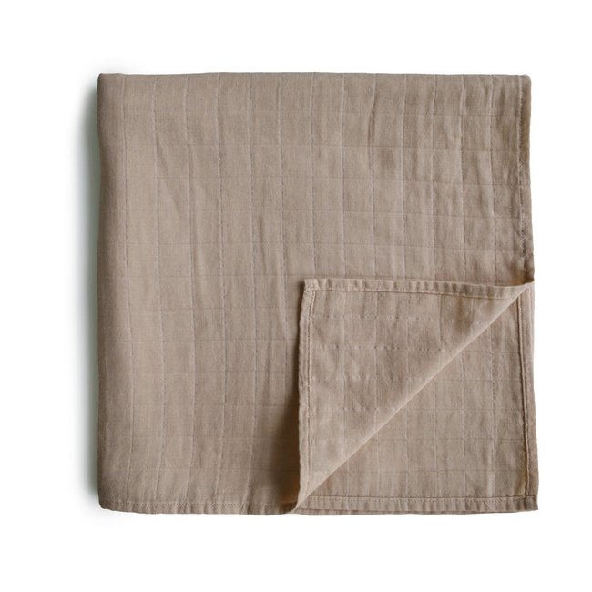 Mushie Mushie - Muslin Swaddle Blanket Organic Cotton, Natural