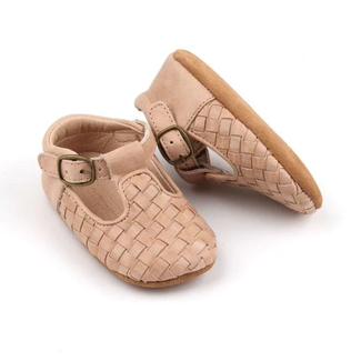 Consciously Baby Consciously Baby - Soft Sole Leather Woven Shoes, Stone