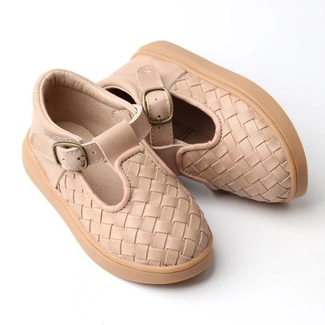 Consciously Baby Consciously Baby - Hard Sole Leather Woven Shoes, Stone