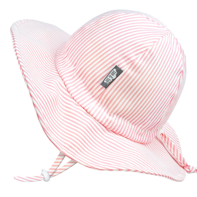 Jan & Jul Jan & Jul - Chapeau Soleil Ajustable en Coton, Rayures Roses