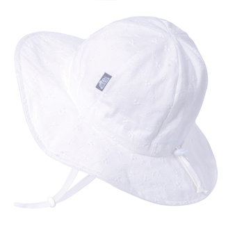 Jan & Jul Jan & Jul - Chapeau Soleil Ajustable en Coton, Oeillet Blanc