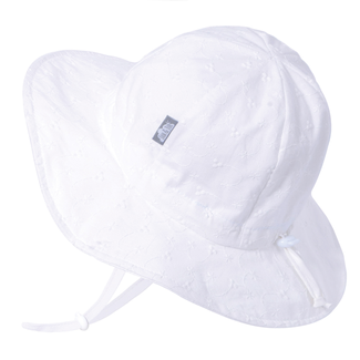 Jan & Jul Jan & Jul - Grow With Me Cotton Sun Hat, White Eyelet