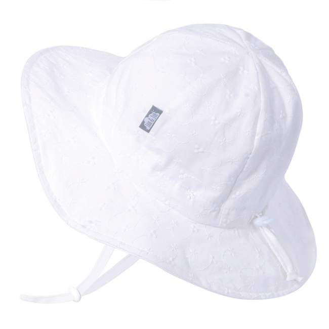 Cotton Sun Hat White Eyelet 
