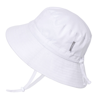 Jan & Jul Jan & Jul - Chapeau Soleil Seau Ajustable en Coton, Blanc