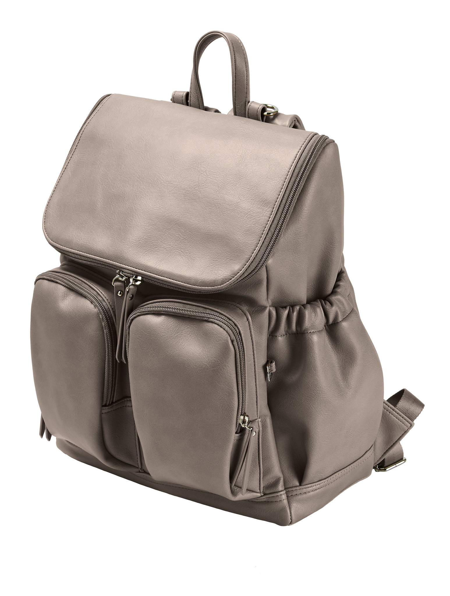 OiOi - Vegan Leather Nappy Backpack, Taupe - Charlotte et Charlie