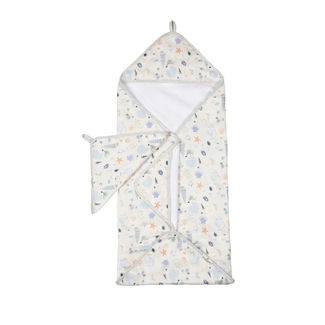 Loulou Lollipop Loulou Lollipop - Hooded Towel and Washcloth, Seashells