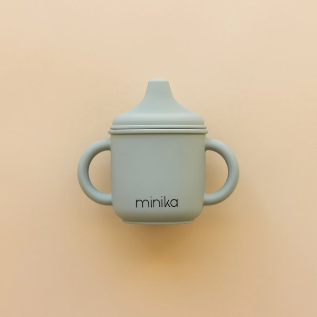 Minika Minika - Verre à Bec en Silicone avec Poignées, Sauge