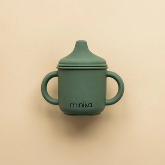 Minika Minika - Verre à Bec en Silicone avec Poignées, Feuille
