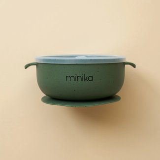 Minika Minika - Bol en Silicone et Couvercle Transparent, Feuille