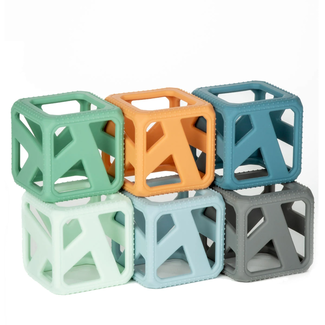 Chew Cube - 6 Stacking Teething Cubes, Earthy