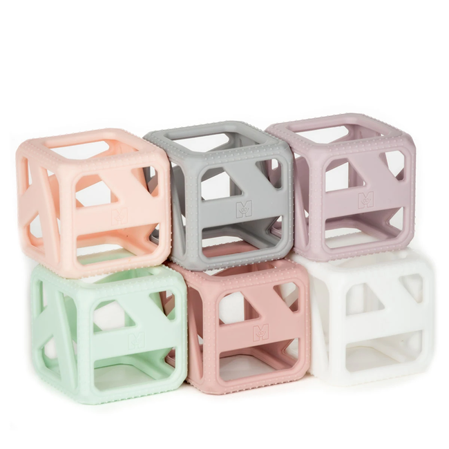 Munch Mitt Chew Cube - 6 Stacking Teething Cubes, Pastel