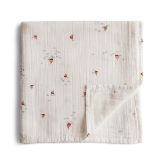 Mushie Mushie - Muslin Swaddle Blanket Organic Cotton, Boats
