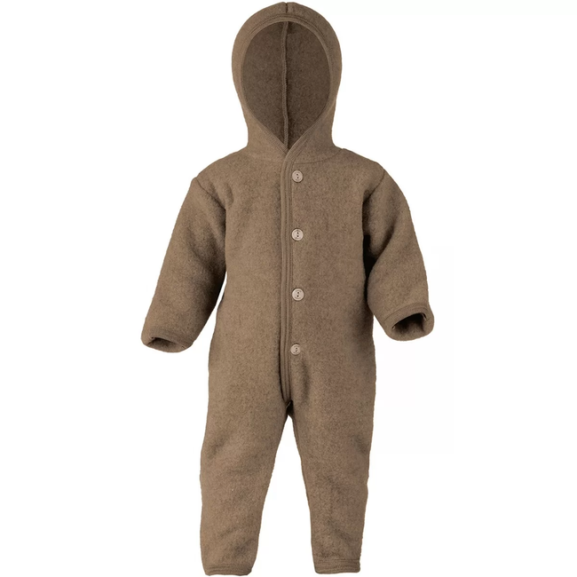 Engel Natur Engel Natur - Hooded Overall in Organic Merino Wool, Walnut